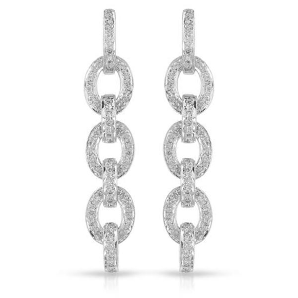 Natural 0.71 CTW Diamond Earrings 14K White Gold - REF-108H9W
