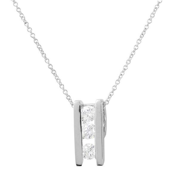 Natural 0.50 CTW Diamond Necklace 14K White Gold - REF-63R2K