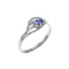 Genuine 0.30 CTW Tanzanite Ring 14KT White Gold - REF-32F8Z