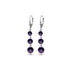 Genuine 7.2 ctw Amethyst Earrings 14KT White Gold - REF-42N6R