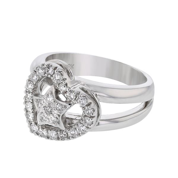 Natural 0.45 CTW Diamond Ring 18K White Gold - REF-140H4W