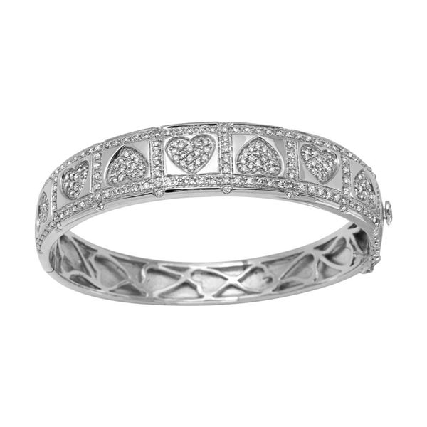 Natural 2 CTW Diamond Bracelet 14K White Gold - REF-378Y9N