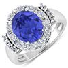 Image 1 : Natural 4.58 CTW Tanzanite & Diamond Ring 14K White Gold - REF-156R2F