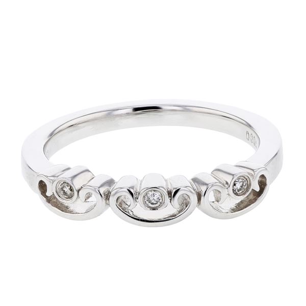 Natural 0.04 CTW Diamond Ring 18K White Gold - REF-38Y7N