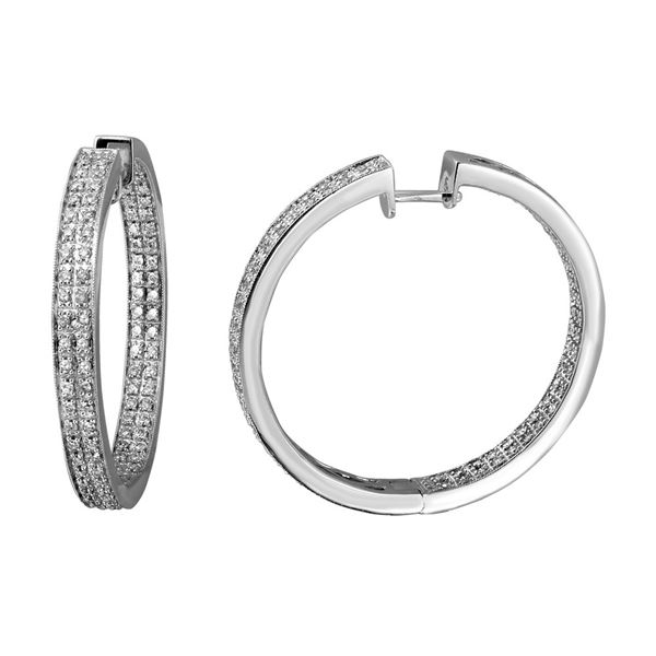 Natural 1.39 CTW Diamond Earrings 14K White Gold - REF-215H3W