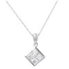 Natural 1 CTW Diamond Necklace 14K White Gold - REF-125X3T
