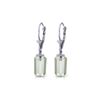 Genuine 9 ctw Green Amethyst Earrings 14KT White Gold - REF-25T6A