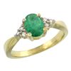 1.06 CTW Emerald & Diamond Ring 14K Yellow Gold - REF-40X3M