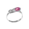Genuine 0.65 ctw Pink Topaz Ring 14KT White Gold - REF-47M2T