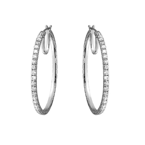 Natural 3.44 CTW Diamond Earrings 14K White Gold - REF-427H5W