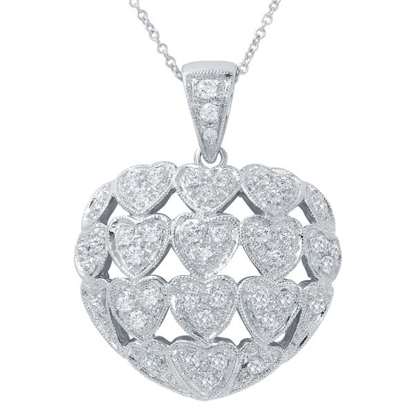 Natural 0.84 CTW Diamond Necklace 14K White Gold - REF-136R8K