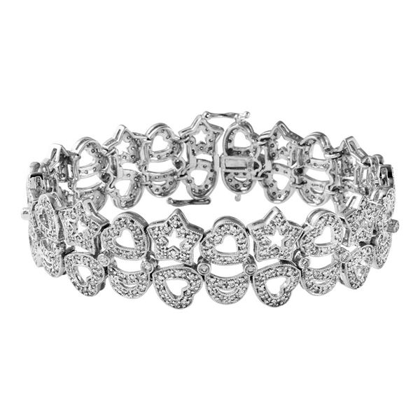 Natural 3.26 CTW Diamond & Bracelet 14K White Gold - REF-375R3K