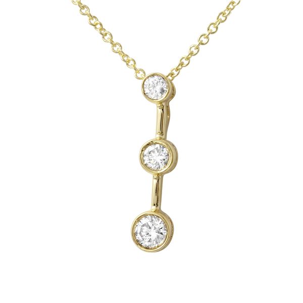 Natural 0.25 CTW Diamond Necklace 14K Yellow Gold - REF-36M2F