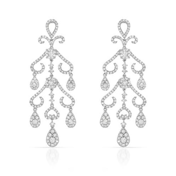 Natural 3.63 CTW Diamond Earrings 14K White Gold - REF-462M6F