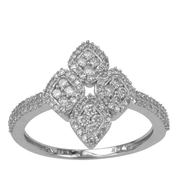 Natural 0.43 CTW Diamond Ring 14K White Gold - REF-49X5T