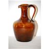 Image 1 : 8 1/2" AMBER GLASS PITCHER W/ APPLIED HAND