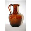 Image 2 : 8 1/2" AMBER GLASS PITCHER W/ APPLIED HAND