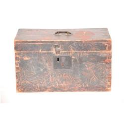 19TH CENT. NEW ENGLAND GRAIN PAINTED BOX-D