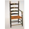 Image 1 : 19TH CENT. PAINT DECORATED LADDERBACK ARMC