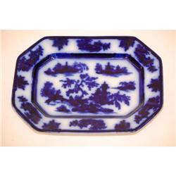 10 1/2" CHAPOO FLOW BLUE OCTAGONAL PLATTER