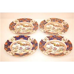 (4) 10 1/2" MASONS GAUDY IRONSTONE PLATES