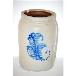 19TH CENT. 1 GAL. DECORATED STONEWARE STOR