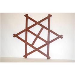 19TH CENT. PAINTED FOLK ART WOODEN WALL RA