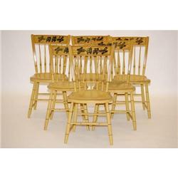 (6) N.E. PAINTED THUMB BACK WINDSOR CHAIRS
