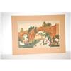 Image 1 : 19TH CENT. WATERCOLOR VILLAGE LANDSCAPE W/