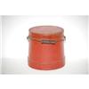 Image 2 : 19TH CENT. PAINTED BANDED FIRKIN IN RED PA