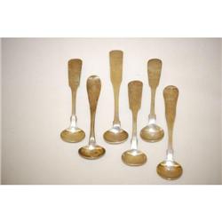 (6) COIN SILVER SALT SPOONS - MISC. AMERIC