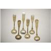 Image 2 : (6) COIN SILVER SALT SPOONS - MISC. AMERIC
