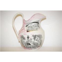 8 1/2" SUNDERLAND LUSTRE PITCHER ON PEARLW