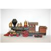 Image 2 : FOLK ART PAINTED WOODEN LOCOMOTIVE MODEL-R