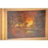 Image 2 : 19TH CENT. OIL ON WOODEN BOARD OF LAKE LAN