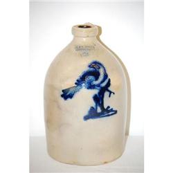J & E NORTON DECORATED 2 GAL. JUG W/ BIRD