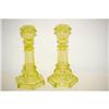Image 1 : PR. 7 3/4" CANARY YELLOW FLINT GLASS CANDL
