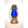 Image 1 : 19TH CENT. BRASS SKATERS LANTERN W/ COBALT