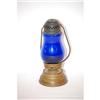 Image 2 : 19TH CENT. BRASS SKATERS LANTERN W/ COBALT