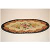 Image 2 : OVAL FLORAL HOOKED RUG - EARLY 20TH CENT.