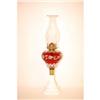 Image 1 : 12 1/4" 19TH CENT. OIL LAMP W/ RUBY FLASHE
