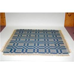 19TH CENT. NEW ENGLAND BLUE & WHITE HOMESP