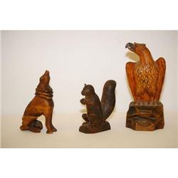(3) EARLY 20TH CENT. FOLK ART ANIMAL CARVI