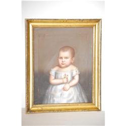 MID 19TH CENT. PORTRAIT PAINTING OF A CHIL