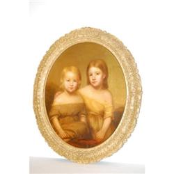 19TH CENT. OVAL OIL ON CANVAS PORTRAIT OF