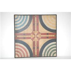 20TH CENT. PAINTED WOODEN GAMEBOARD-PARCHE