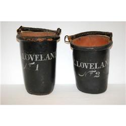 PR. LEATHER PAINTED FIRE BUCKETS: NEW ENGL