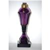 Image 1 : 8 3/4" AMETHYST SANDWICH GLASS OIL LAMP
