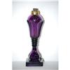 Image 2 : 8 3/4" AMETHYST SANDWICH GLASS OIL LAMP