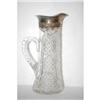 Image 1 : 13 3/4" CUT GLASS PITCHER W/ REPOUSSE STER